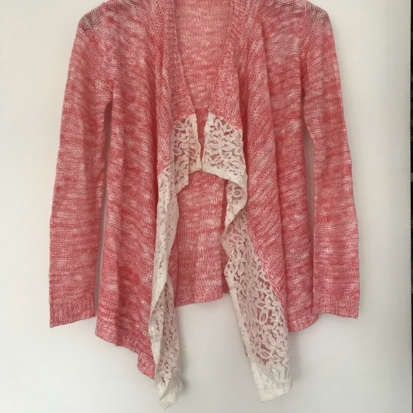 PINK REPUBLIC**Knit & Lace Cardigan**Med Age 10/12 $88 - Picture 2 of 3